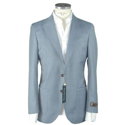 Élégant blazer en laine bleu clair mince