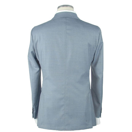 Élégant blazer en laine bleu clair mince