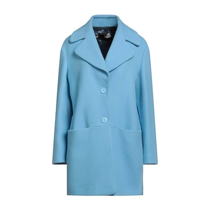 Élégant manteau en laine bleu clair