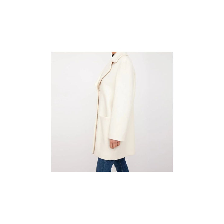 Chic White Winter Élégance longue manteau