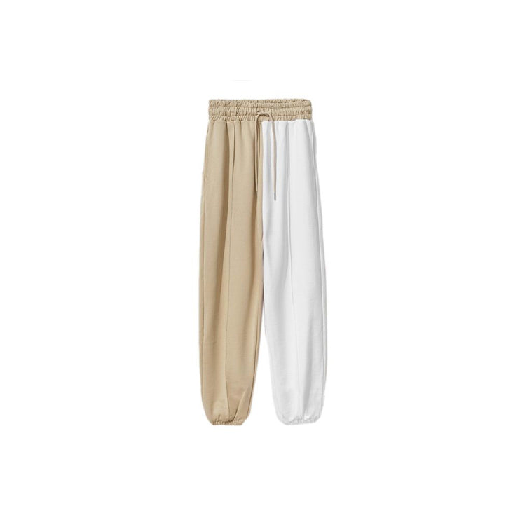 Pantalones de chándal con cordón de dos tonos chic beige