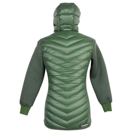 Veste longue à capuche élégante en vert foncé