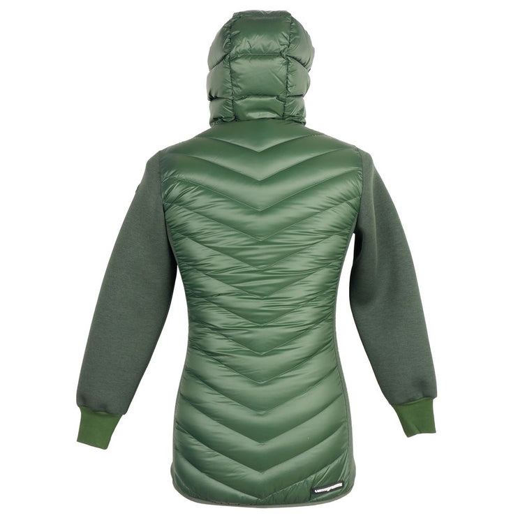 Veste longue à capuche élégante en vert foncé