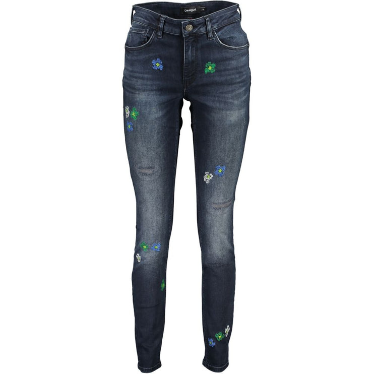 Blauwe katoenen jeans en broek