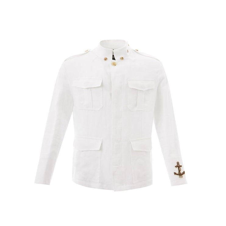 Veste en lin italien blanc vierge