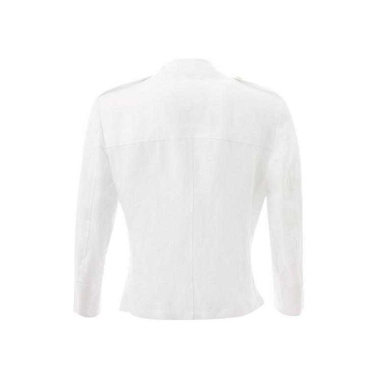 Veste en lin italien blanc vierge