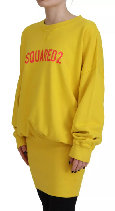 Jersey de algodón con logo amarillo y cuello redondo