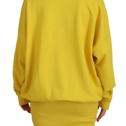 Jersey de algodón con logo amarillo y cuello redondo