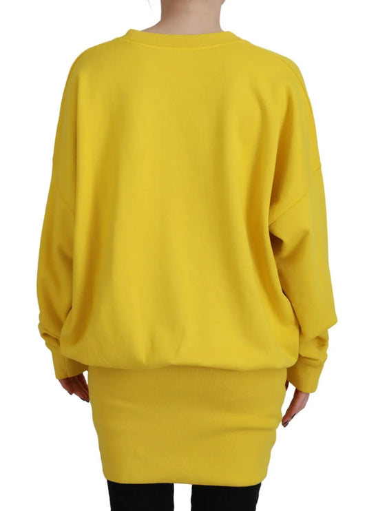 Jersey de algodón con logo amarillo y cuello redondo