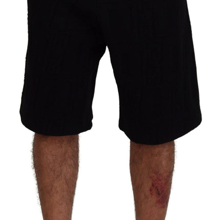 Shorts bermuda casual solido nero.