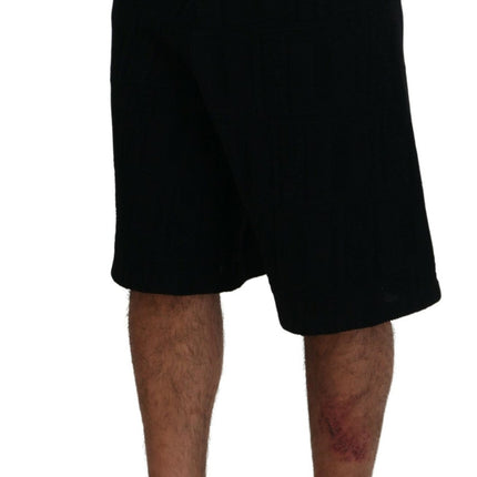 Shorts bermuda casual solido nero.