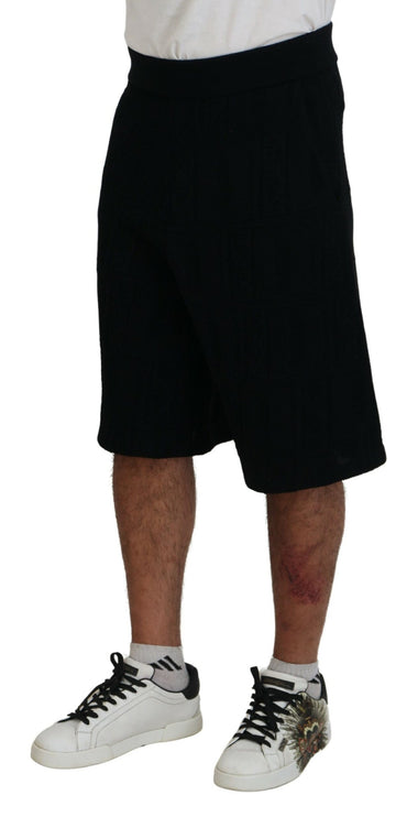 Shorts bermuda casual solido nero.