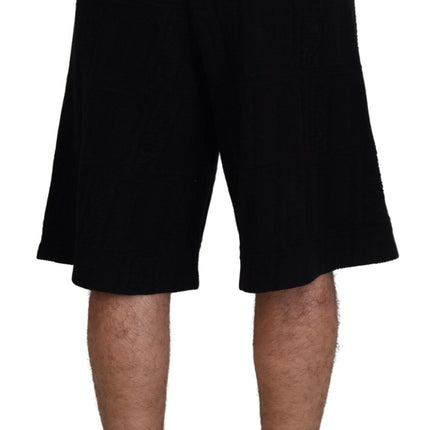 Shorts bermuda casual solido nero.