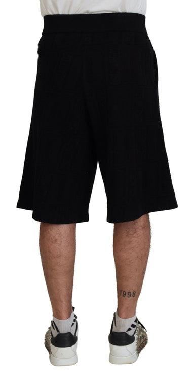 Shorts bermuda casual solido nero.