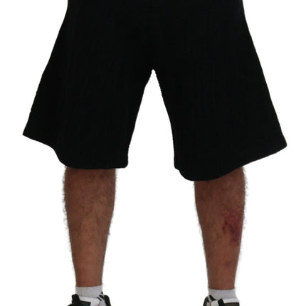 Shorts bermuda casual solido nero.