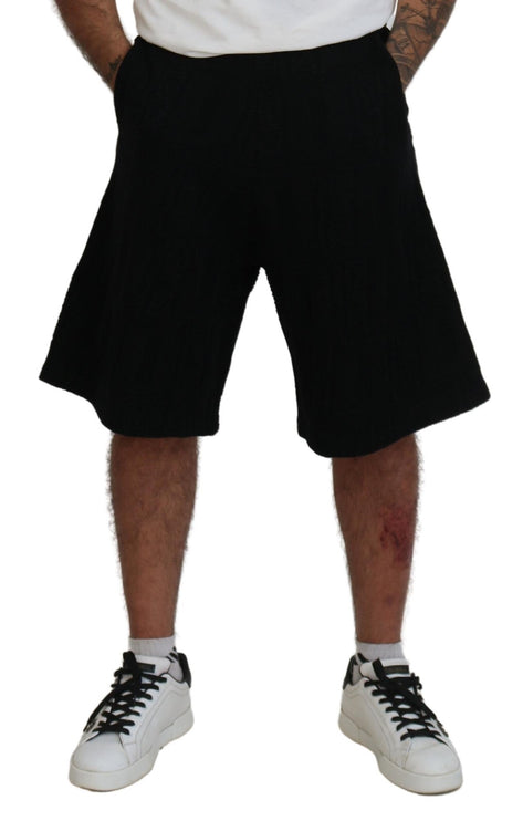 Shorts bermuda casual solido nero.