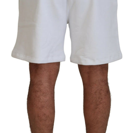 Witte Bedrukte Trek Trek Op Mannen Casual Bermuda Shorts