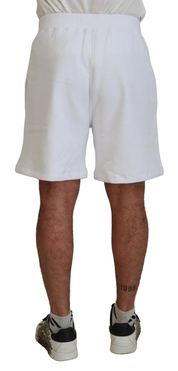 Witte Bedrukte Trek Trek Op Mannen Casual Bermuda Shorts