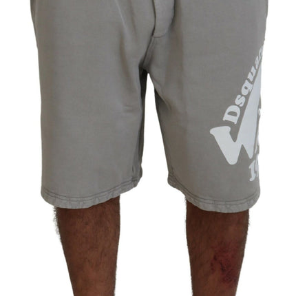 Grijs Gedrukte Trek Trek Op Mannen Casual Bermuda Shorts