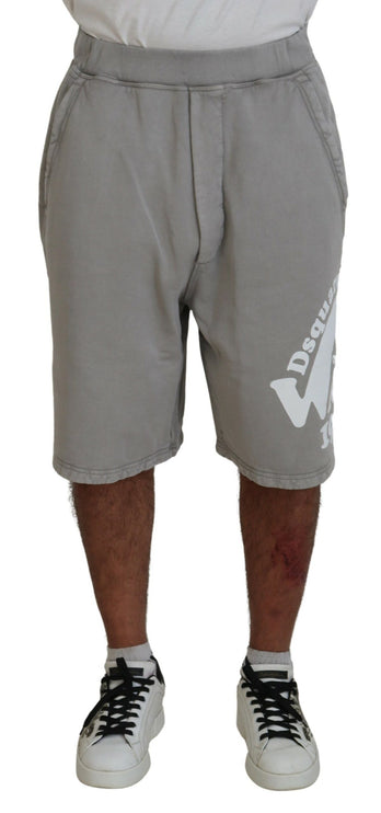 Grijs Gedrukte Trek Trek Op Mannen Casual Bermuda Shorts