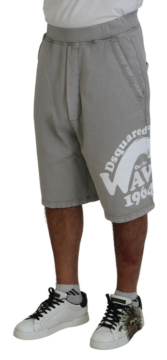 Grijs Gedrukte Trek Trek Op Mannen Casual Bermuda Shorts