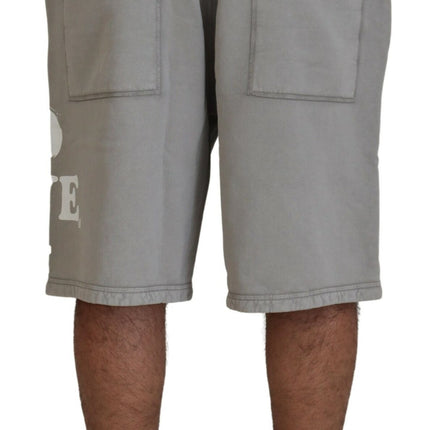 Grijs Gedrukte Trek Trek Op Mannen Casual Bermuda Shorts