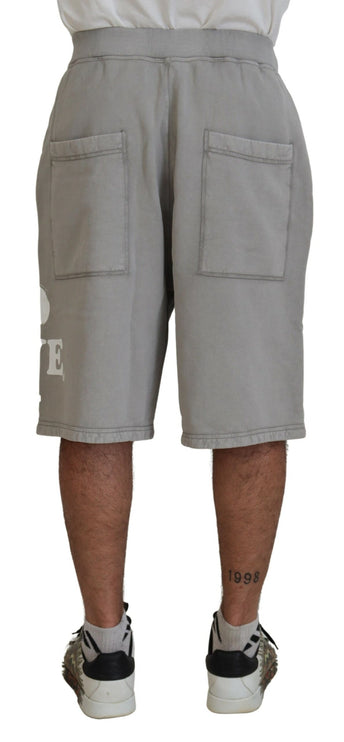 Grijs Gedrukte Trek Trek Op Mannen Casual Bermuda Shorts