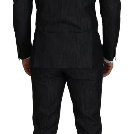 Black Cotton Single Breasted 2 Piece MIAMI Suit