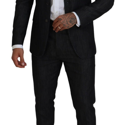 Black Cotton Single Breasted 2 Piece MIAMI Suit