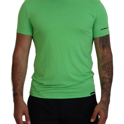 Camiseta de cuello de cuello de mangas cortas modales verdes