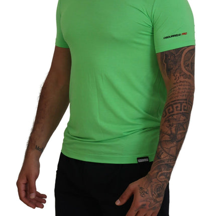 Camiseta de cuello de cuello de mangas cortas modales verdes