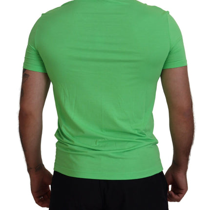 Camiseta de cuello de cuello de mangas cortas modales verdes