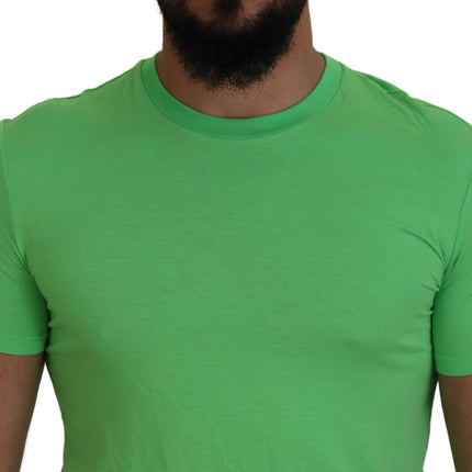 Camiseta de cuello de cuello de mangas cortas modales verdes