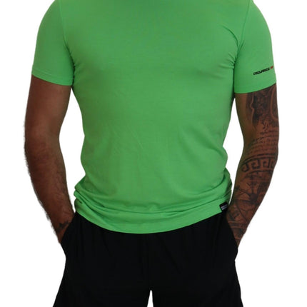 Camiseta de cuello de cuello de mangas cortas modales verdes