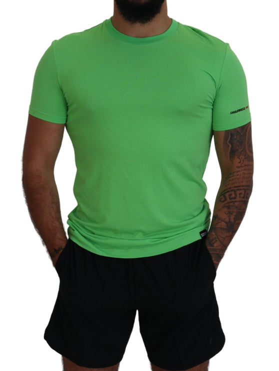 Camiseta de cuello de cuello de mangas cortas modales verdes