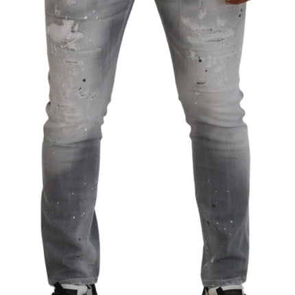 Jeans de mezclilla de algodón de algodón gray lavado