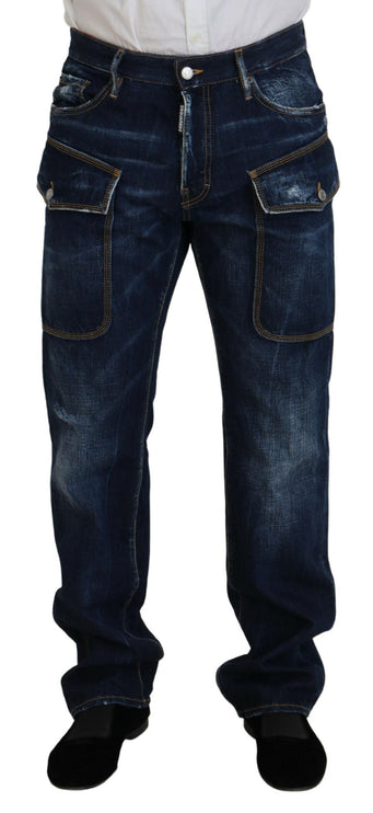 Algodón de algodón de algodón azul jeans de mezclilla para hombres casuales