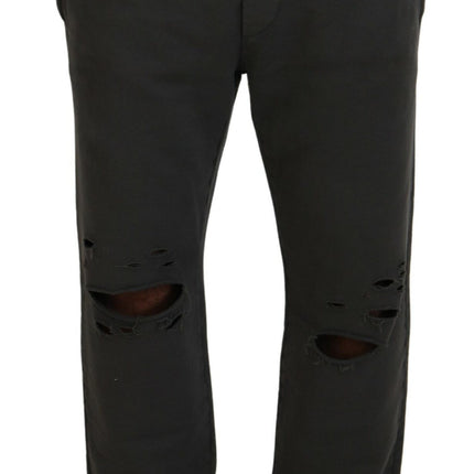 Men de algodón gris oscuro pantalones hechos casuales