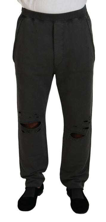 Men de algodón gris oscuro pantalones hechos casuales