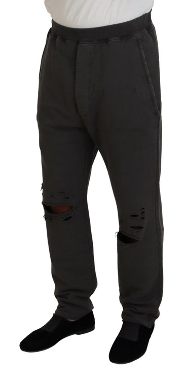 Men de algodón gris oscuro pantalones hechos casuales