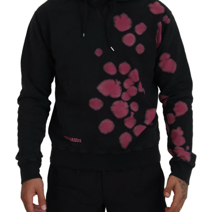 Black Tie Dye katoenen capuchon sweatshirt trui