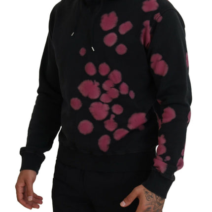 Black Tie Dye katoenen capuchon sweatshirt trui