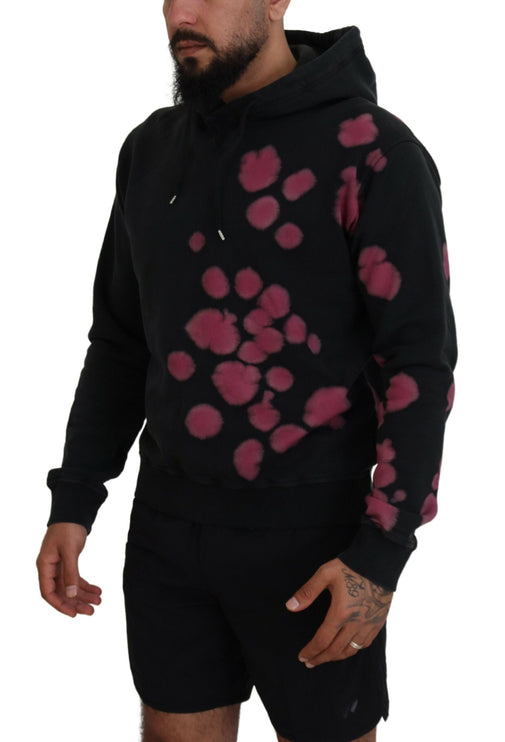 Black Tie Dye katoenen capuchon sweatshirt trui