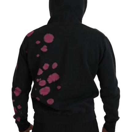 Black Tie Dye katoenen capuchon sweatshirt trui