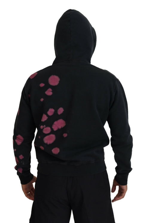 Black Tie Dye katoenen capuchon sweatshirt trui