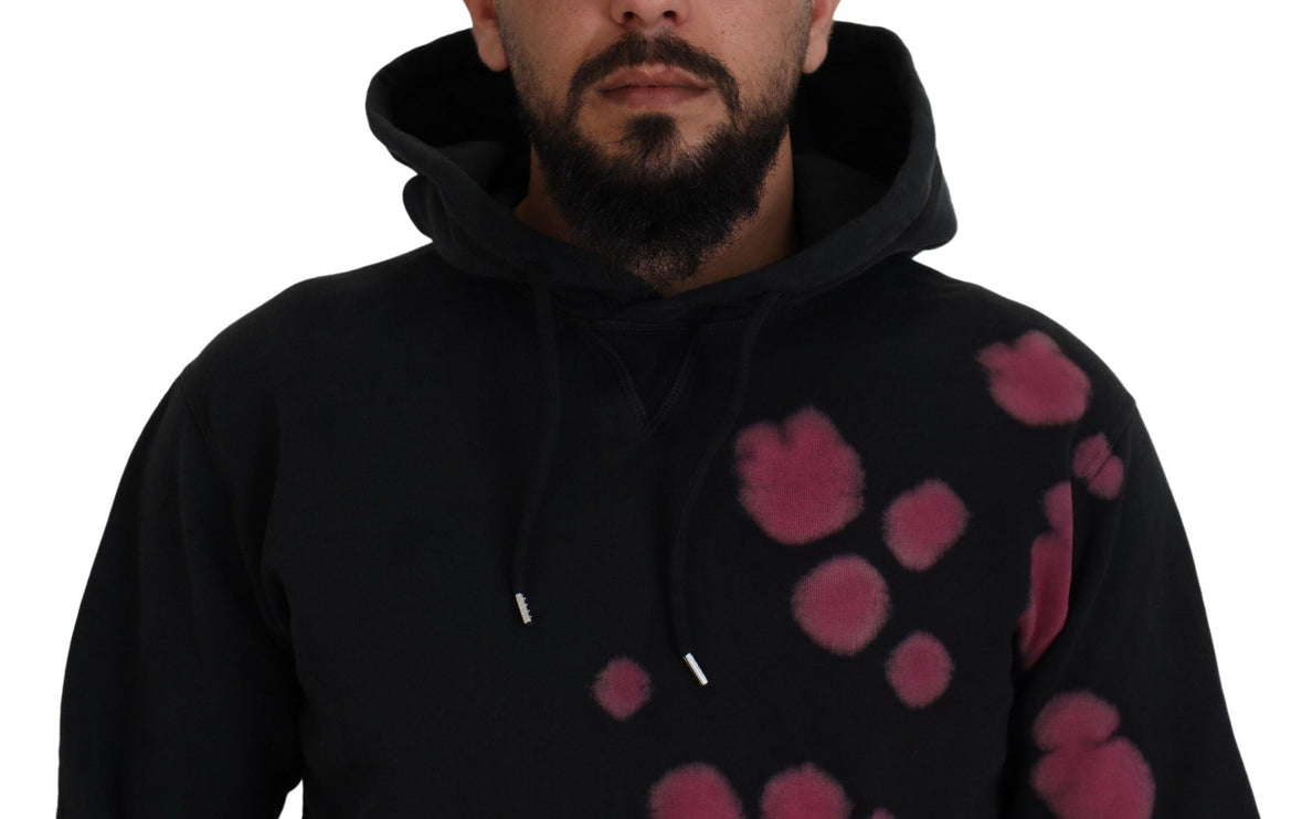 Black Tie Dye katoenen capuchon sweatshirt trui