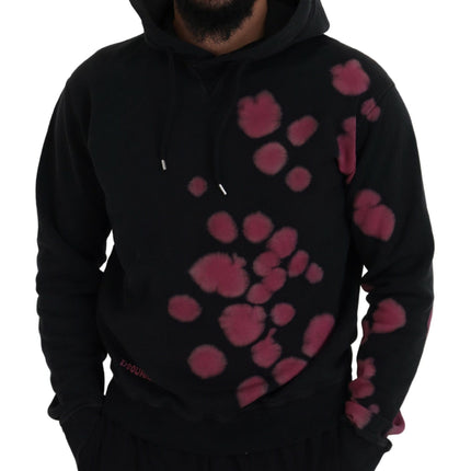 Black Tie Dye katoenen capuchon sweatshirt trui