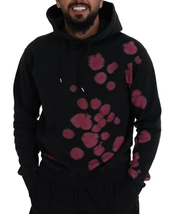 Black Tie Dye katoenen capuchon sweatshirt trui