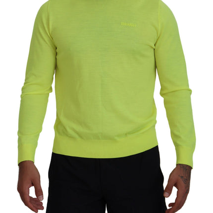 Sweater de jarro de mangas largas de color verde amarillo