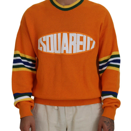 Sweater de mangas de mangas largas impresas en naranja